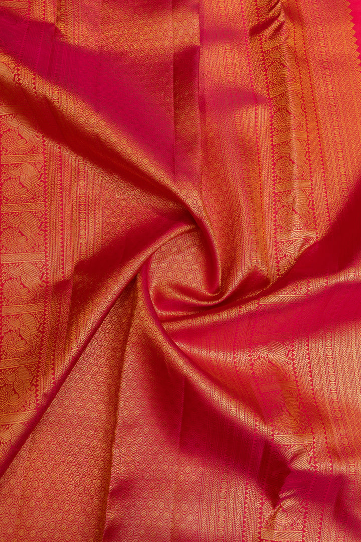 Rani pink minakari brocade pure Kanchipuram silk saree