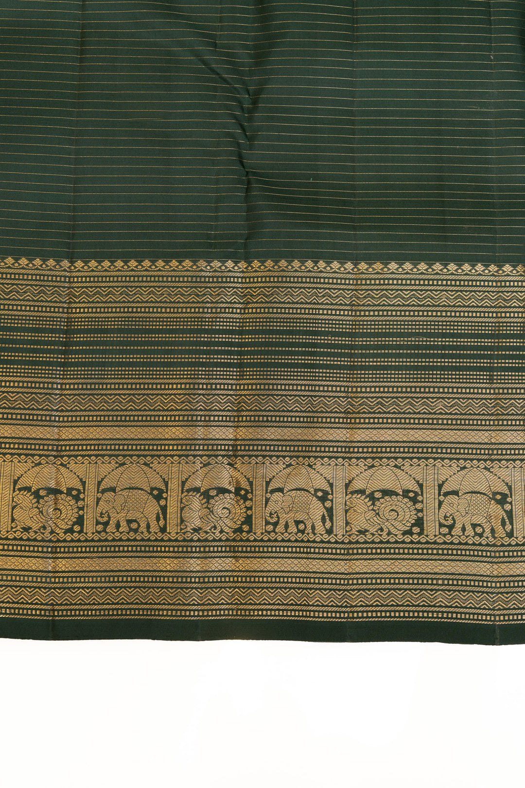 Bottle green traditional pure Kanchipuram silk saree