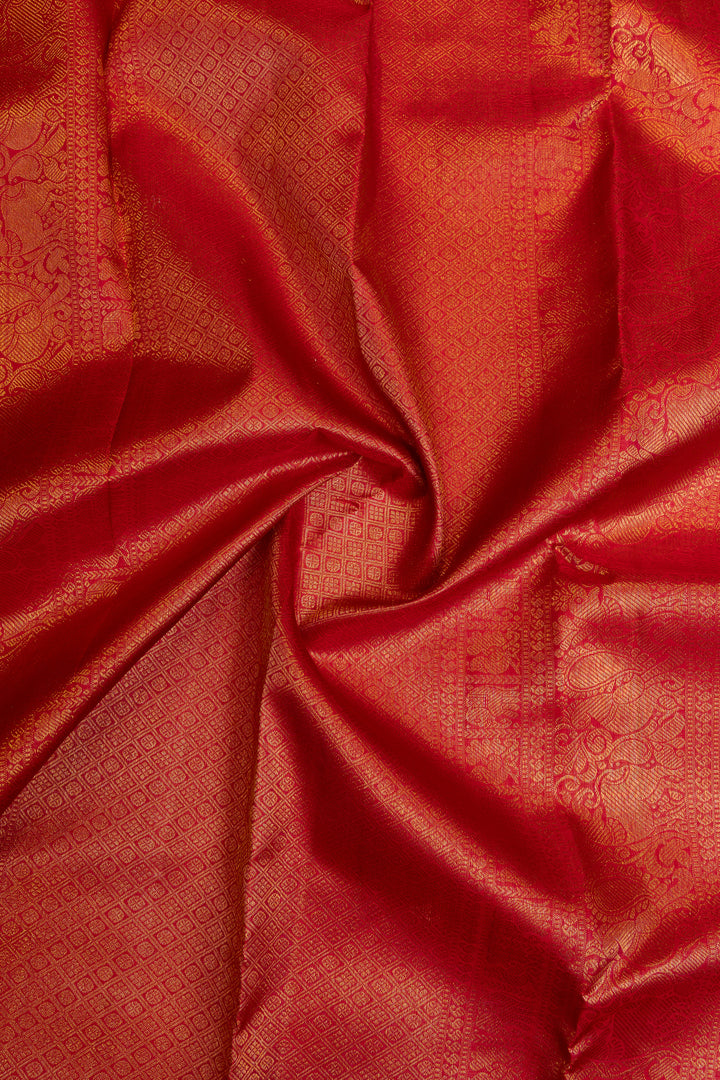 Champagne pink Vairaoosi pure Kanchipuram silk saree