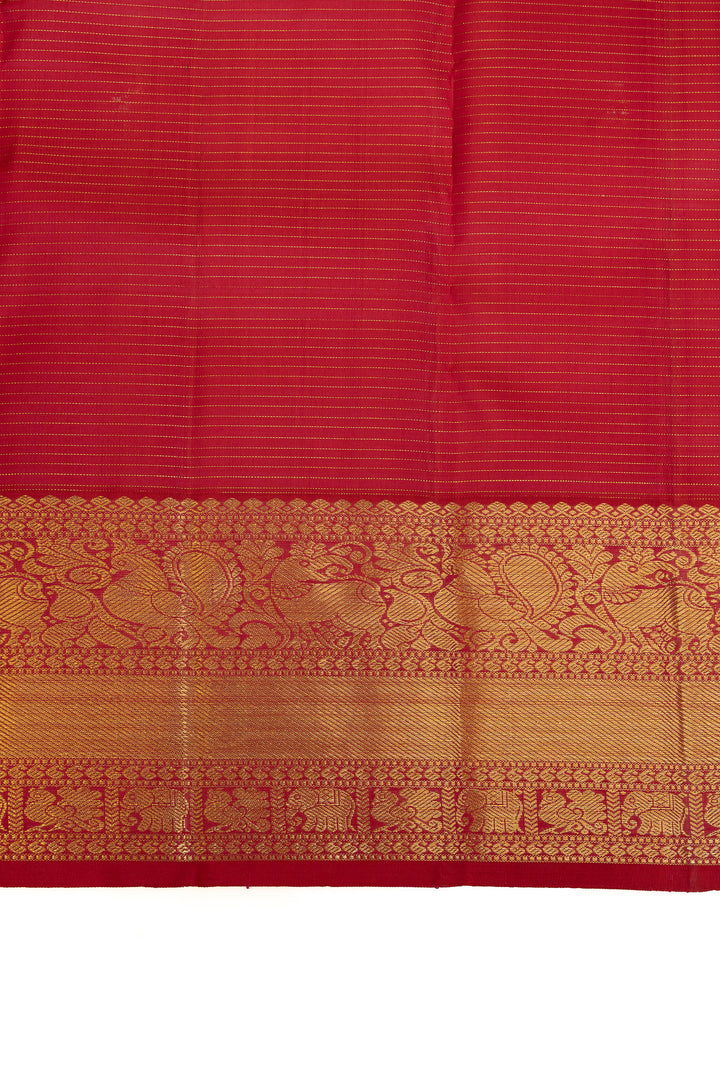 Champagne pink Vairaoosi pure Kanchipuram silk saree