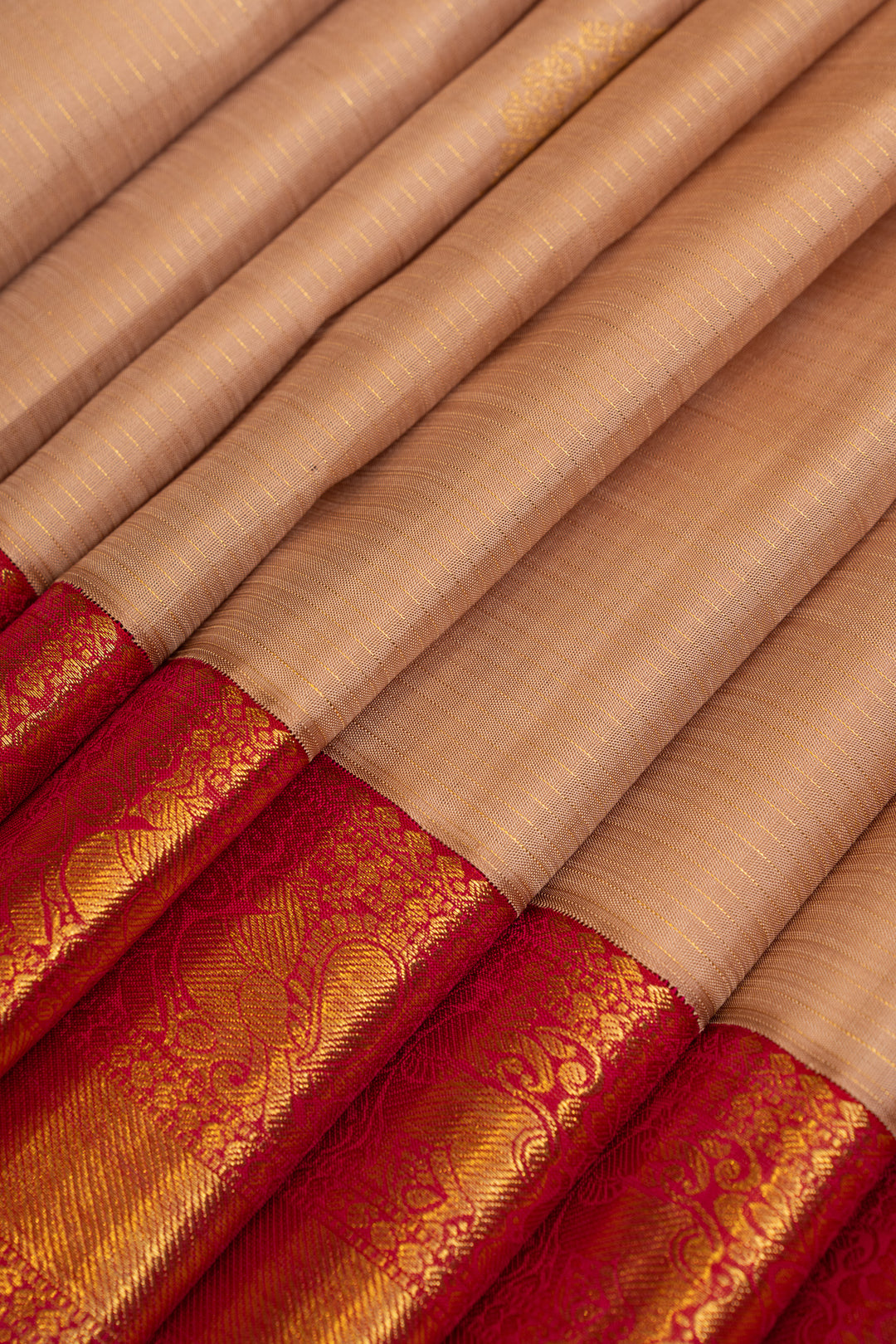 Champagne pink Vairaoosi pure Kanchipuram silk saree