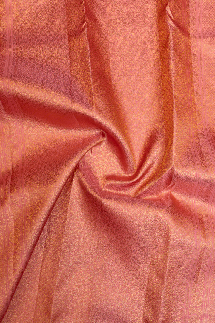 Pastel pink pure Kanchipuram silk saree