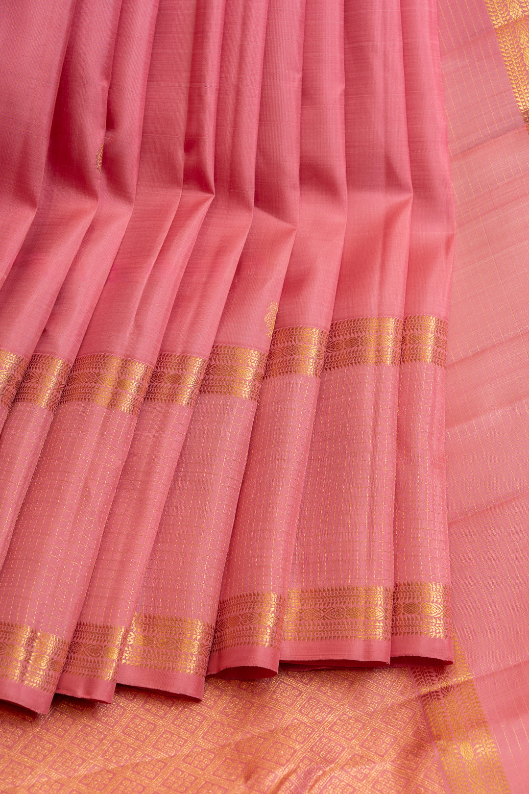 Pastel pink pure Kanchipuram silk saree