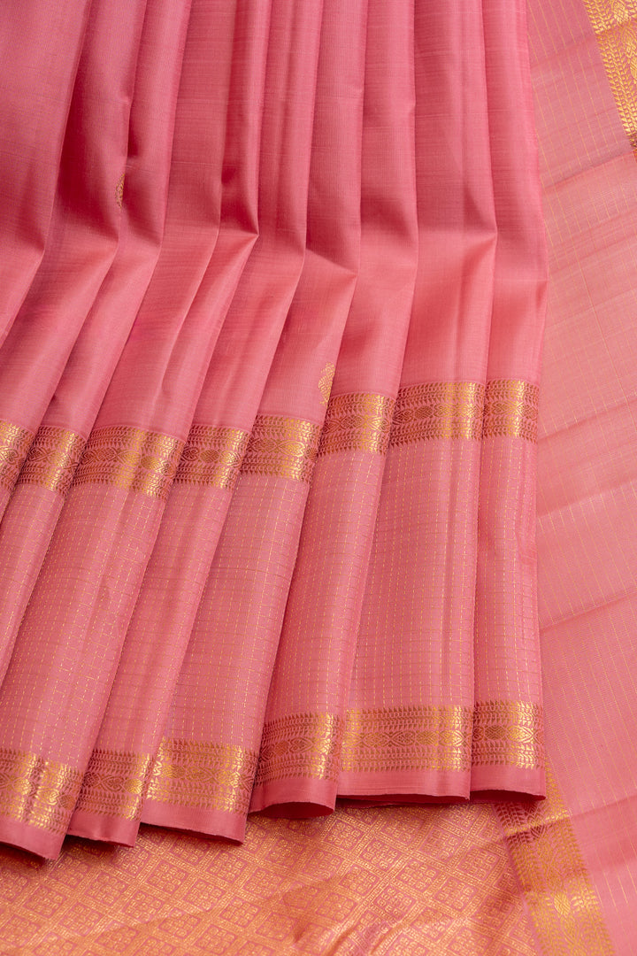 Pastel pink pure Kanchipuram silk saree