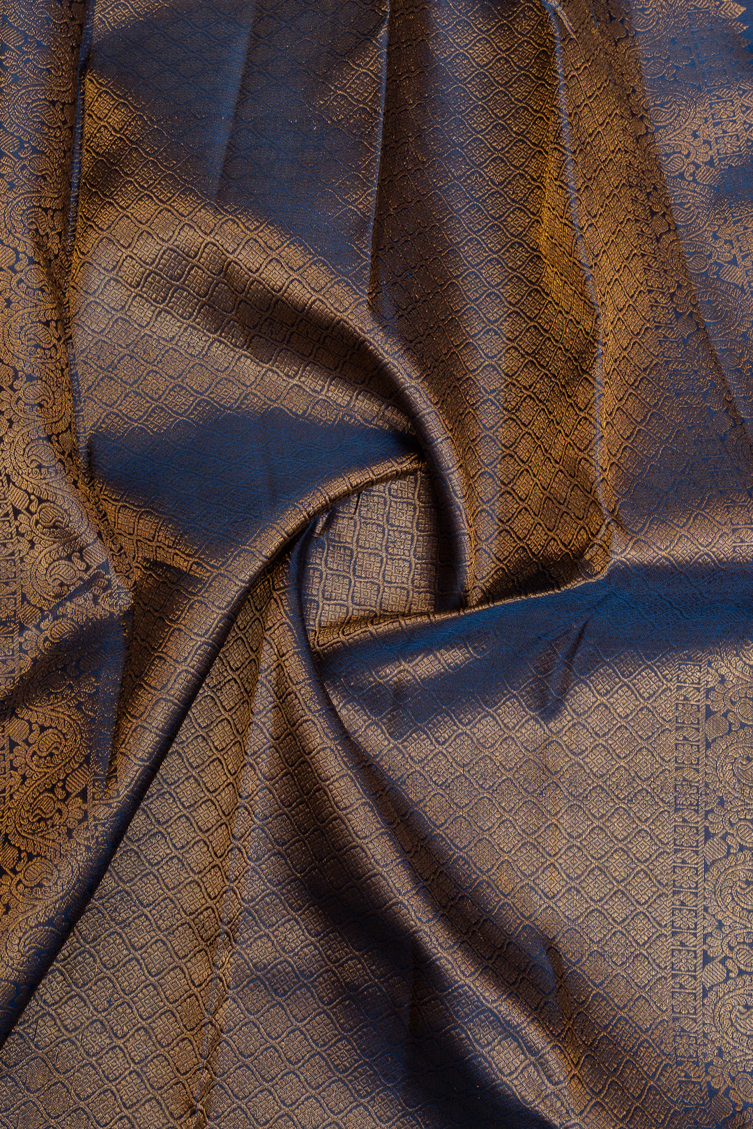 Grey Zari stripes pure Kanchipuram silk saree