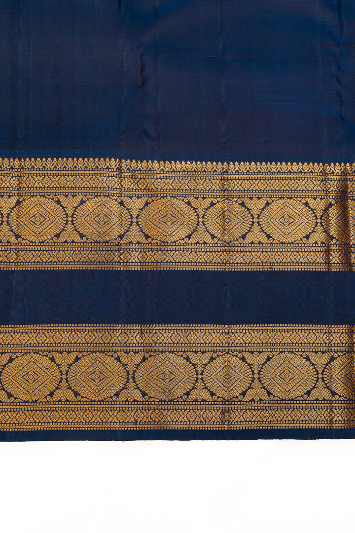 Grey Zari stripes pure Kanchipuram silk saree