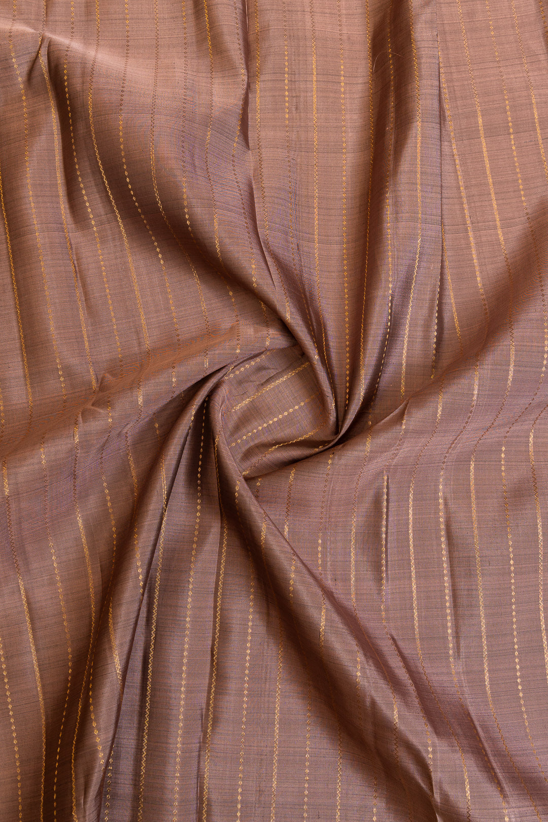 Mauve and sage green stripes pure Kanchipuram silk saree