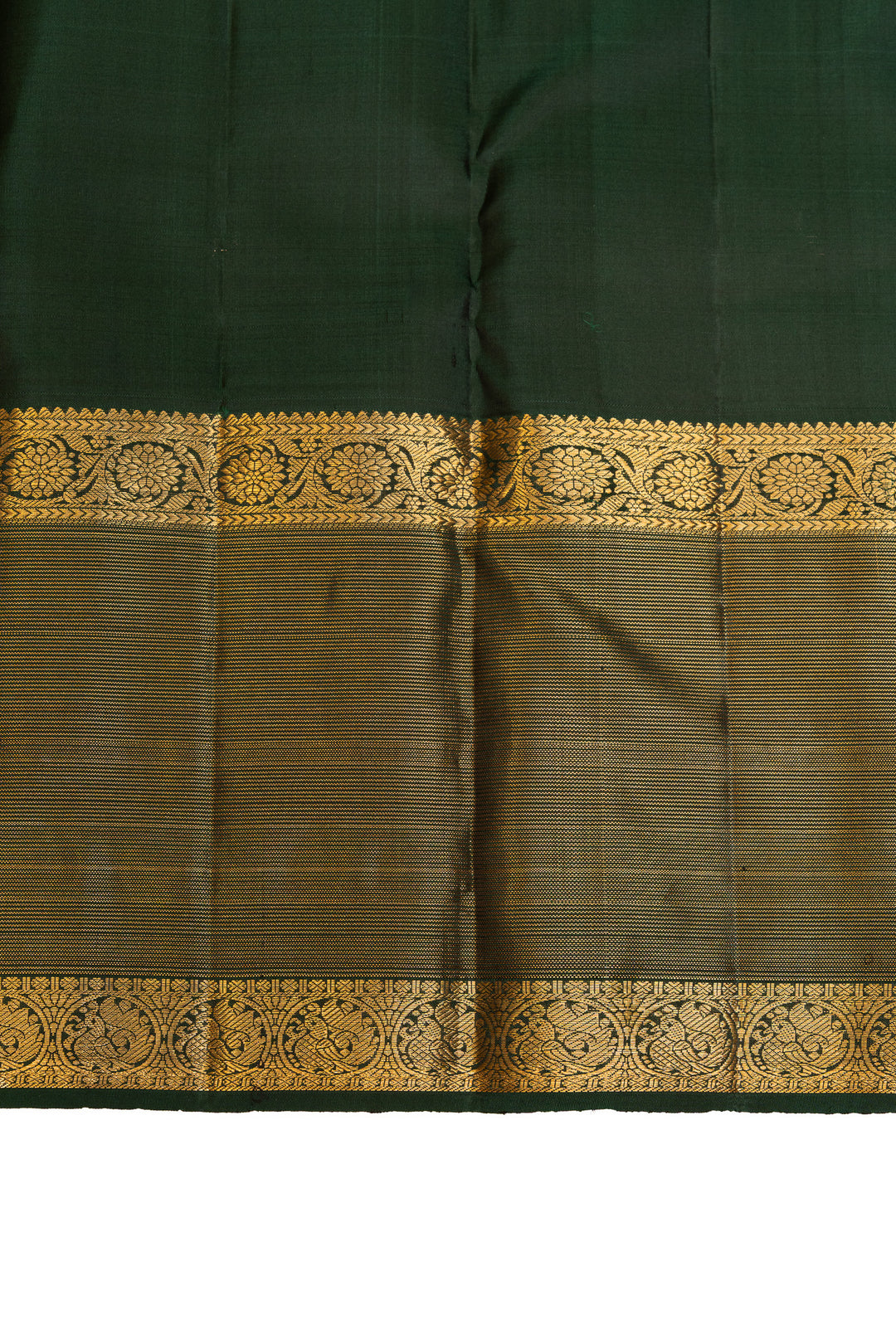 Mauve and sage green stripes pure Kanchipuram silk saree