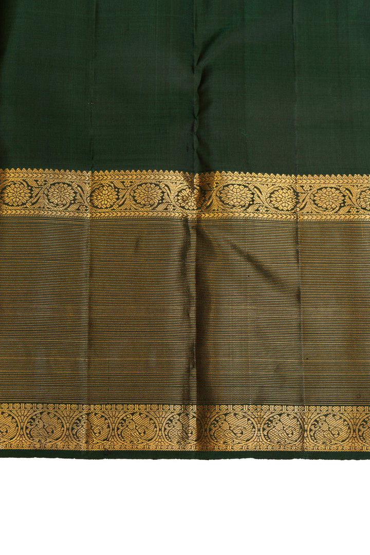 Mauve and sage green stripes pure Kanchipuram silk saree