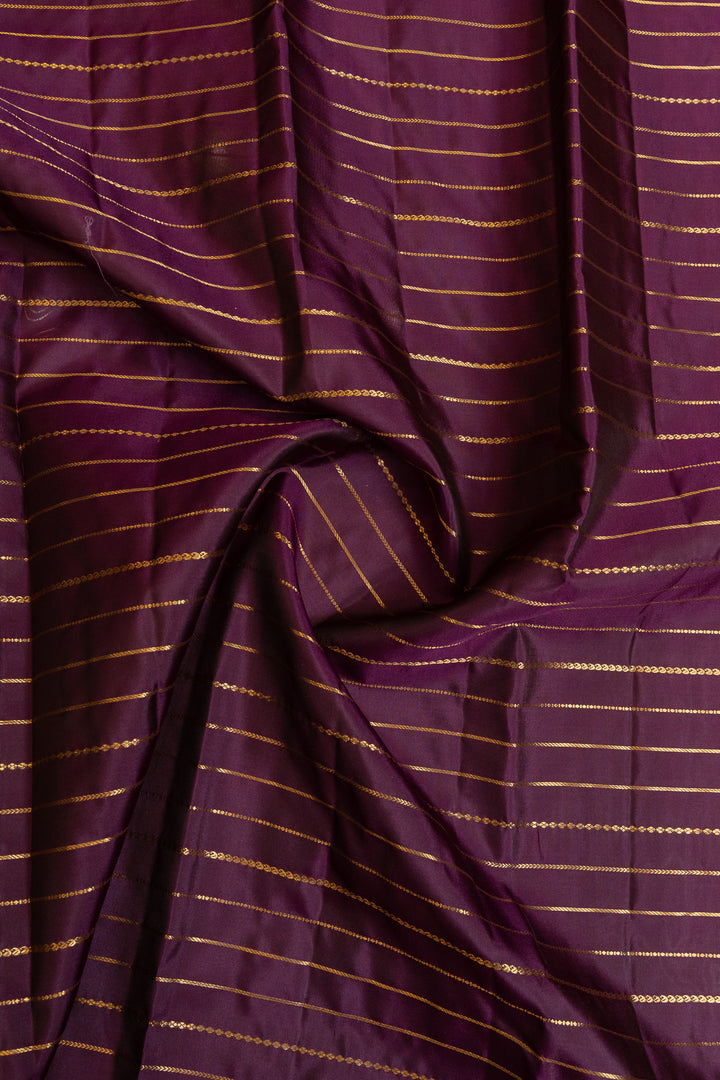 Purple neli stripes pure Kanchipuram silk saree