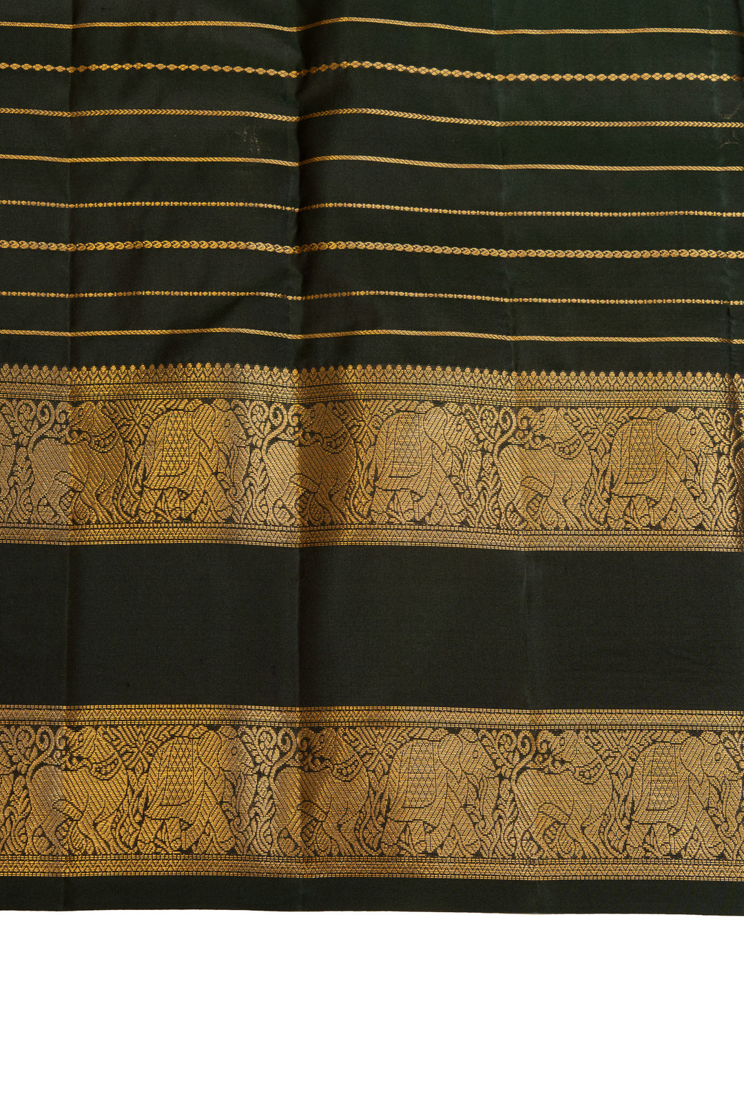 Purple neli stripes pure Kanchipuram silk saree