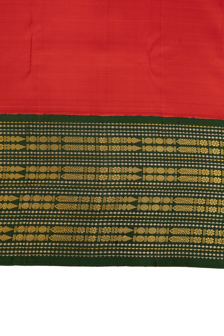 Biscuit beige Ganga Jamuna pure Kanchipuram silk saree