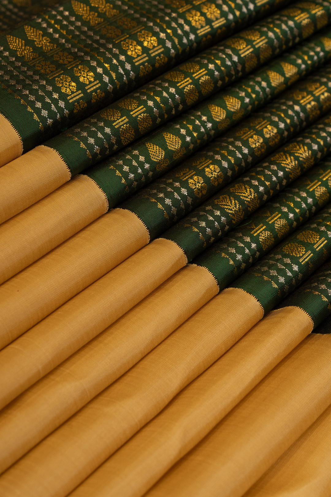 Biscuit beige Ganga Jamuna pure Kanchipuram silk saree