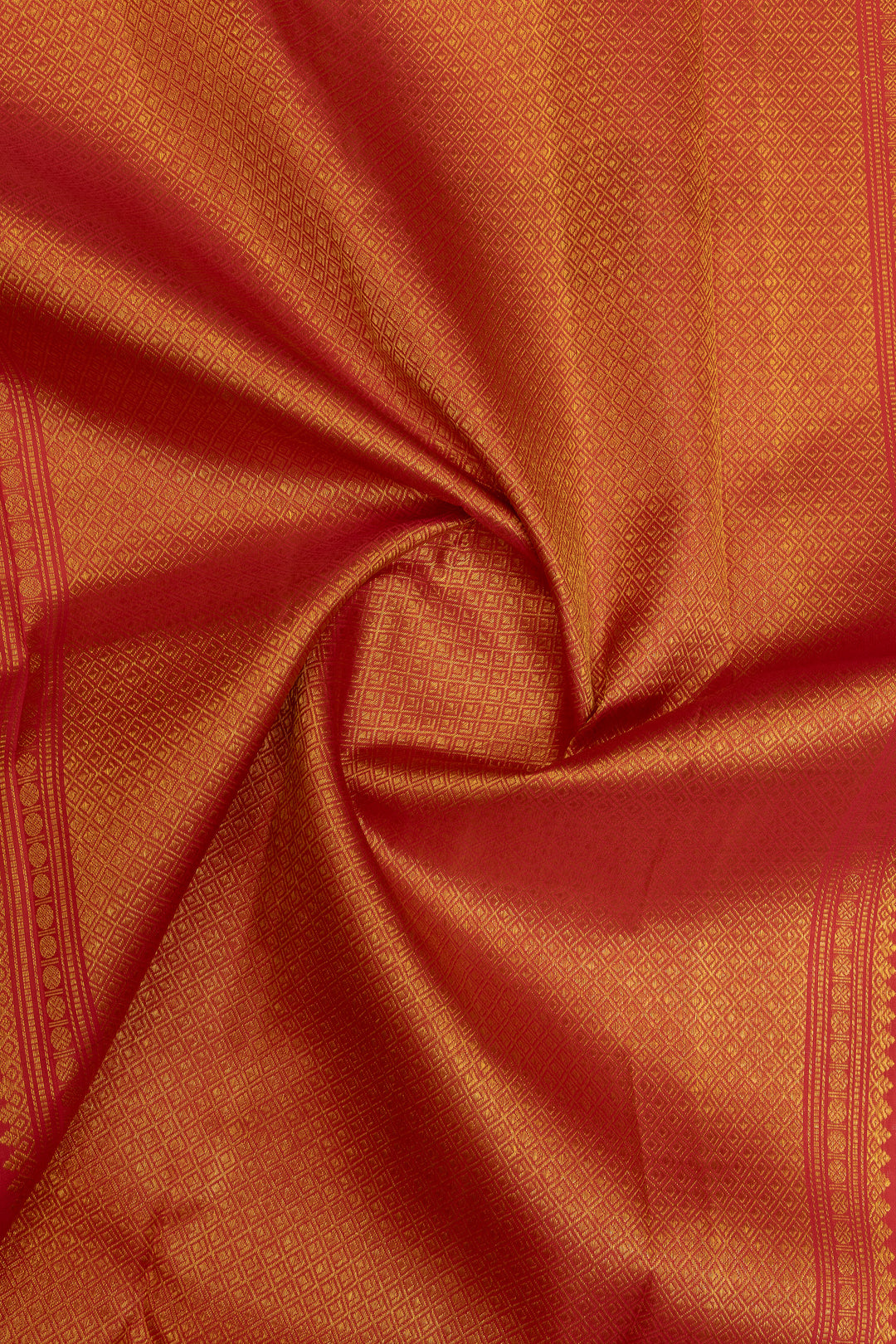Bottle green and red traditional pure Kanchipuram silk saree