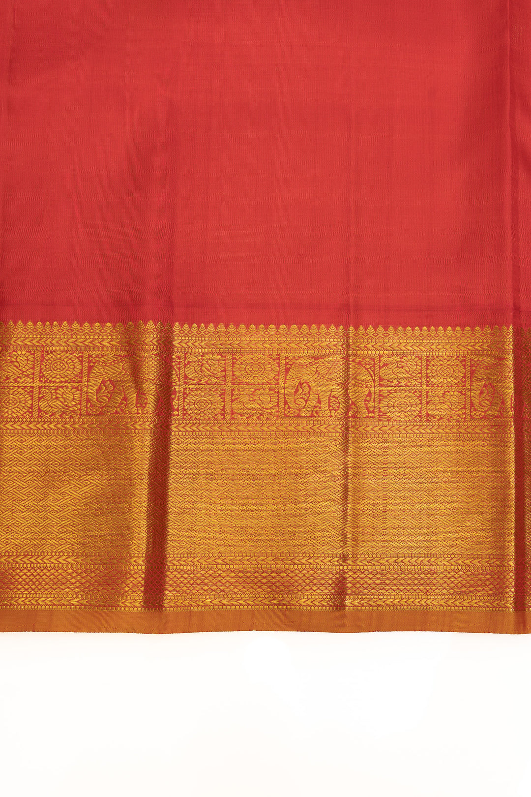Bottle green and red traditional pure Kanchipuram silk saree