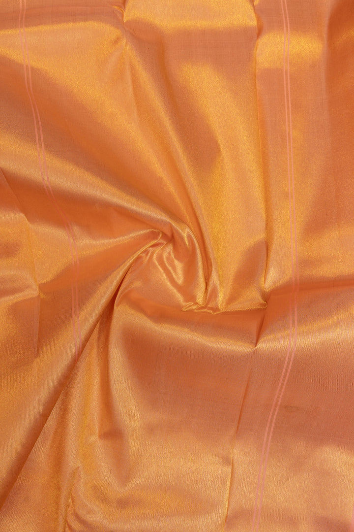 Sage green and pink temple border pure Kanchipuram silk saree