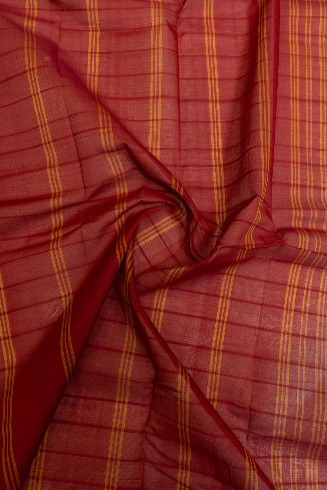 Ivory and red handloom pure cotton silk border saree