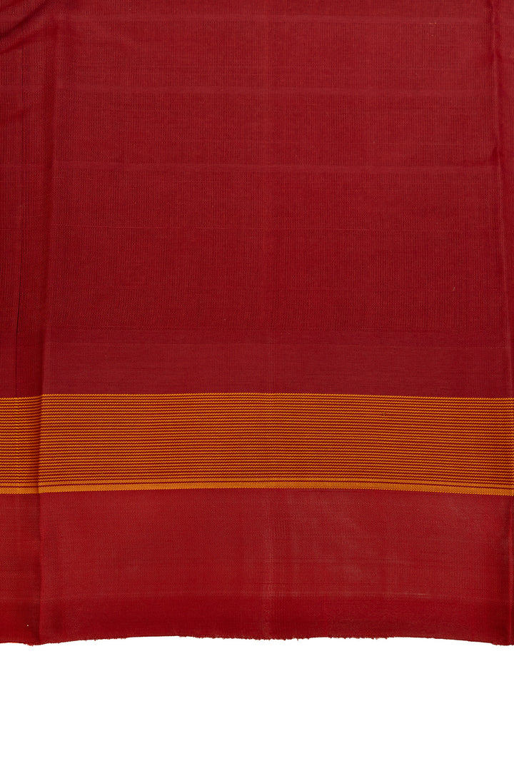 Ivory and red handloom pure cotton silk border saree