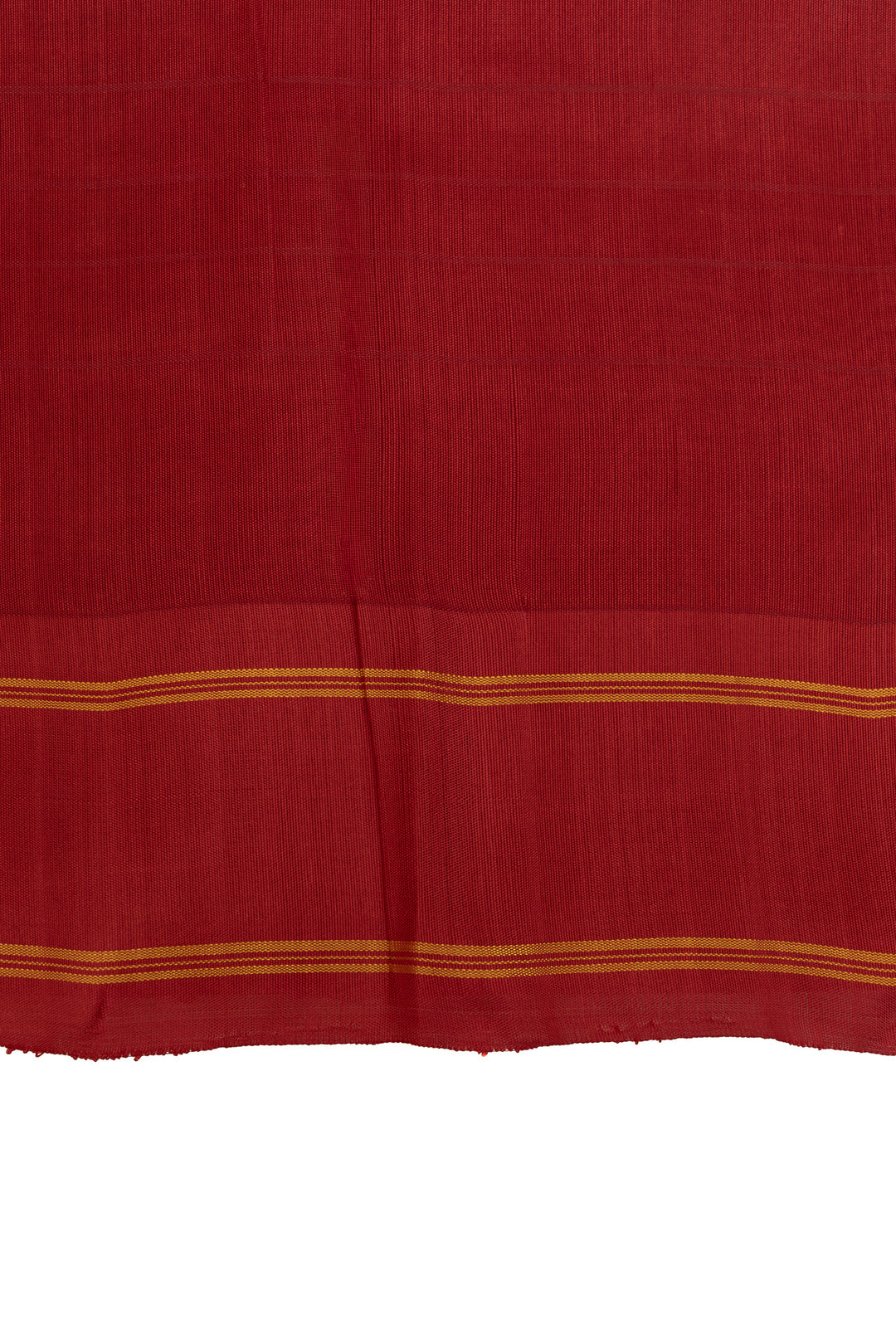 Mustard and red handwoven pure cotton and silk Border saree