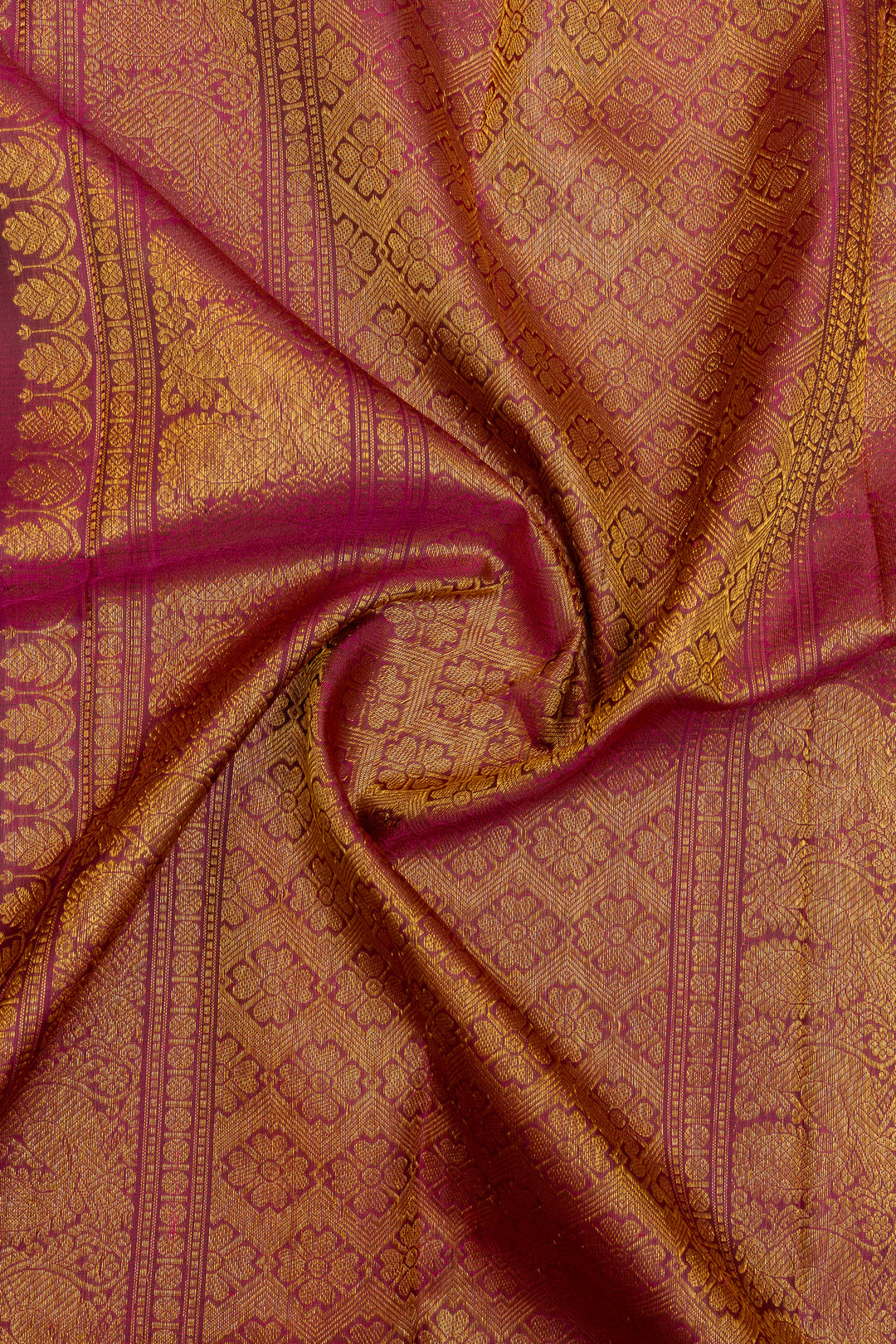 Emerald green vintage stripes pure Kanchipuram  silk saree