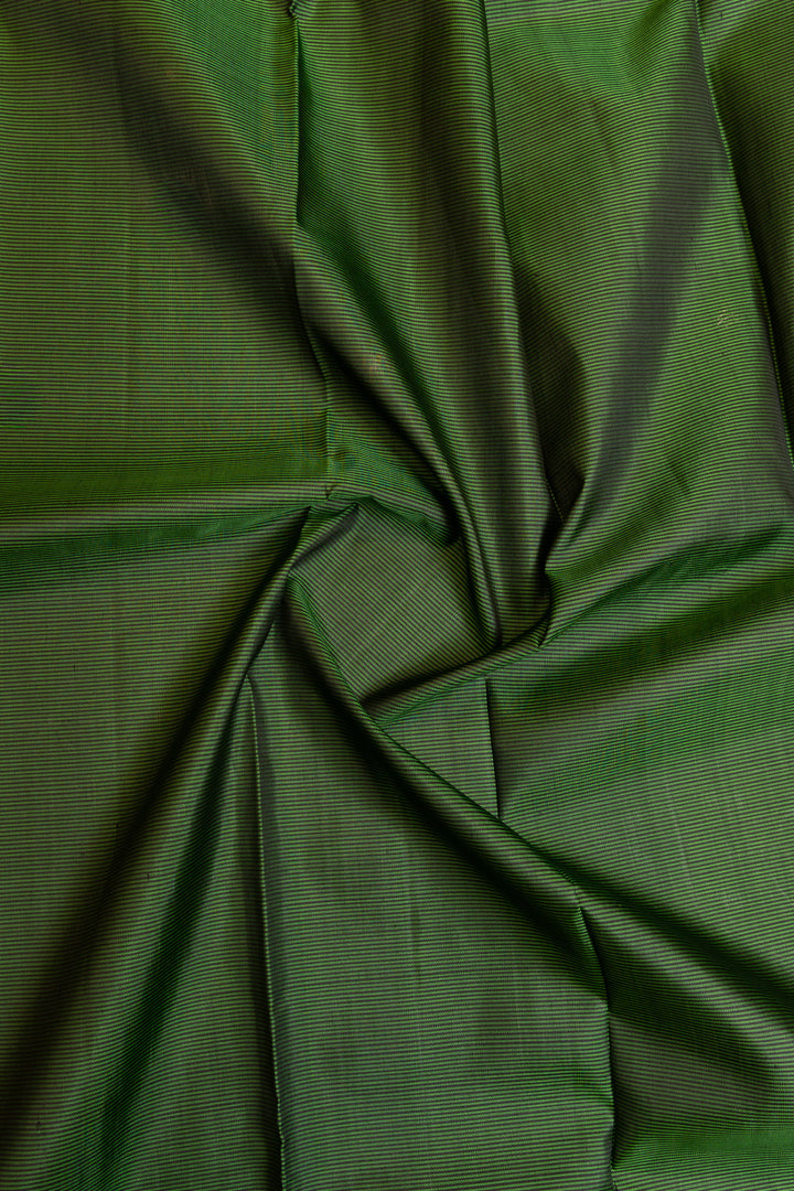 Emerald green vintage stripes pure Kanchipuram  silk saree