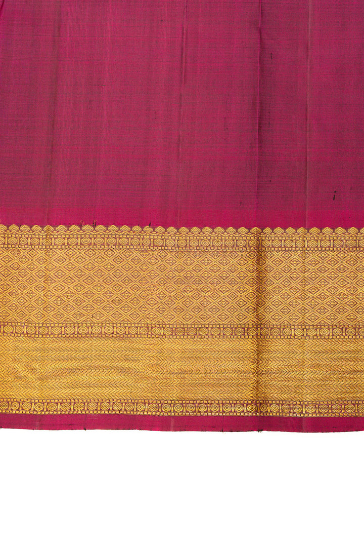 Emerald green vintage stripes pure Kanchipuram  silk saree