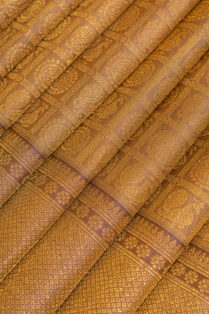Lilac annam chakram brocade pure Kanchipuram silk saree
