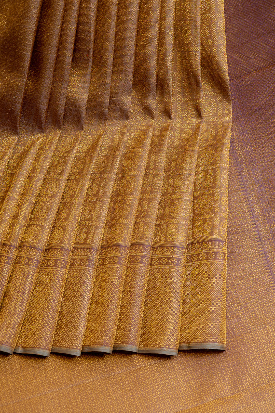 Lilac annam chakram brocade pure Kanchipuram silk saree