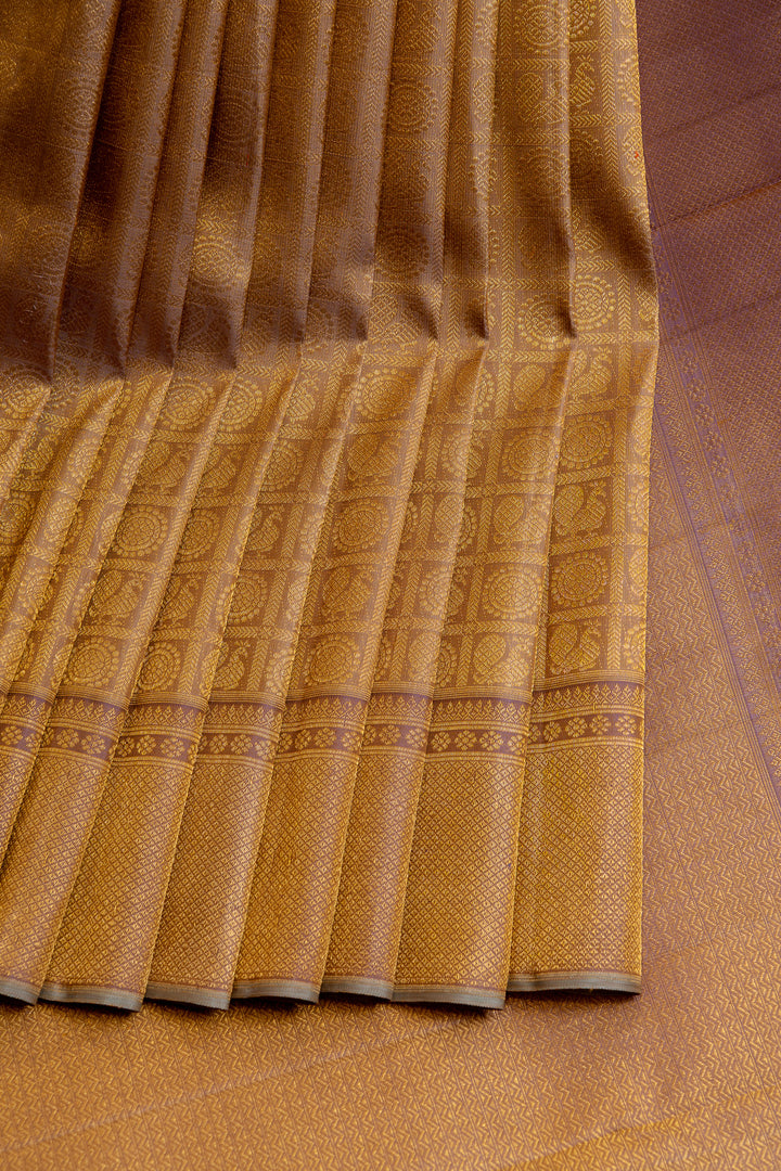 Lilac annam chakram brocade pure Kanchipuram silk saree