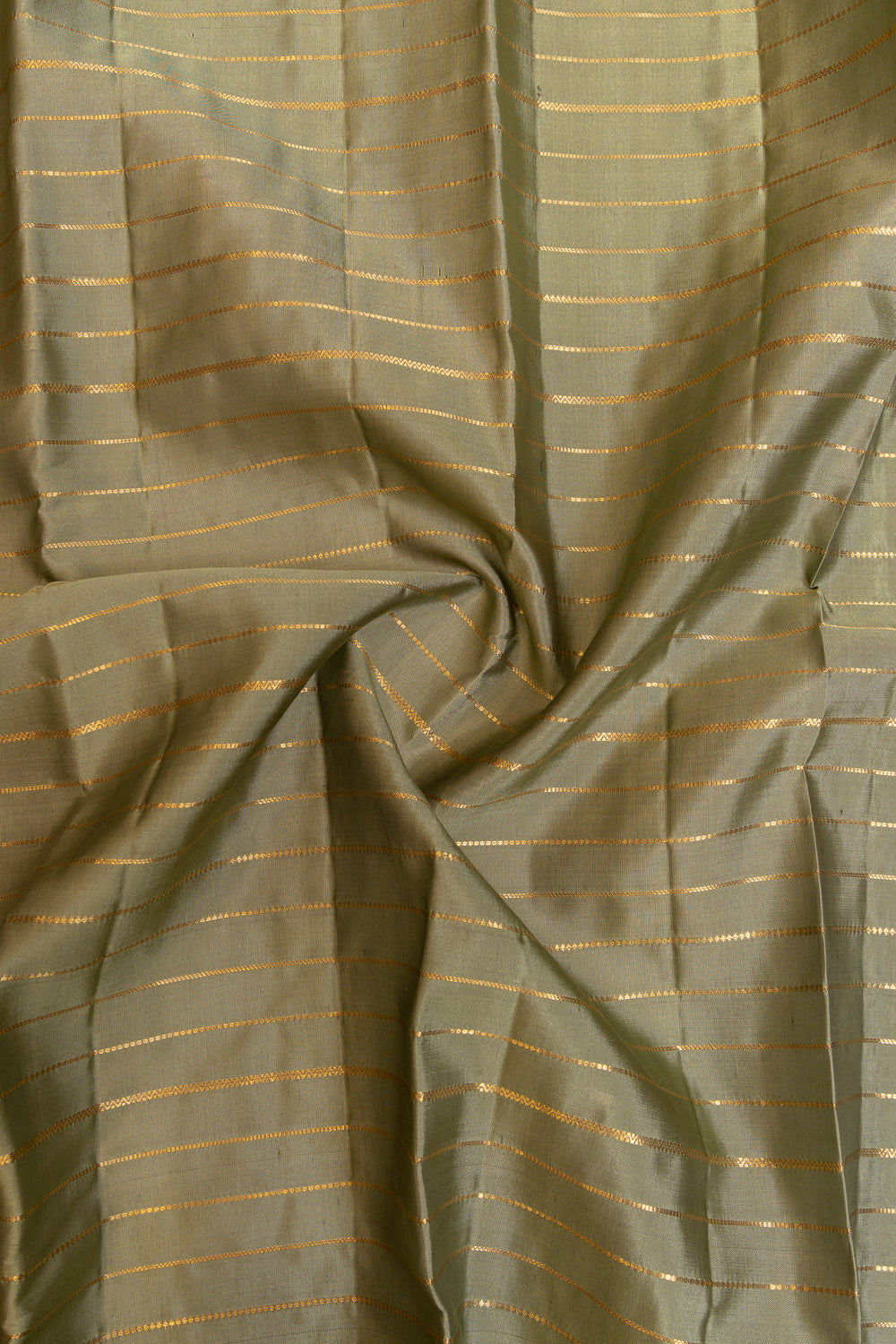 Sage green and bottle green vintage stripes  pure Kanchipuram silk saree