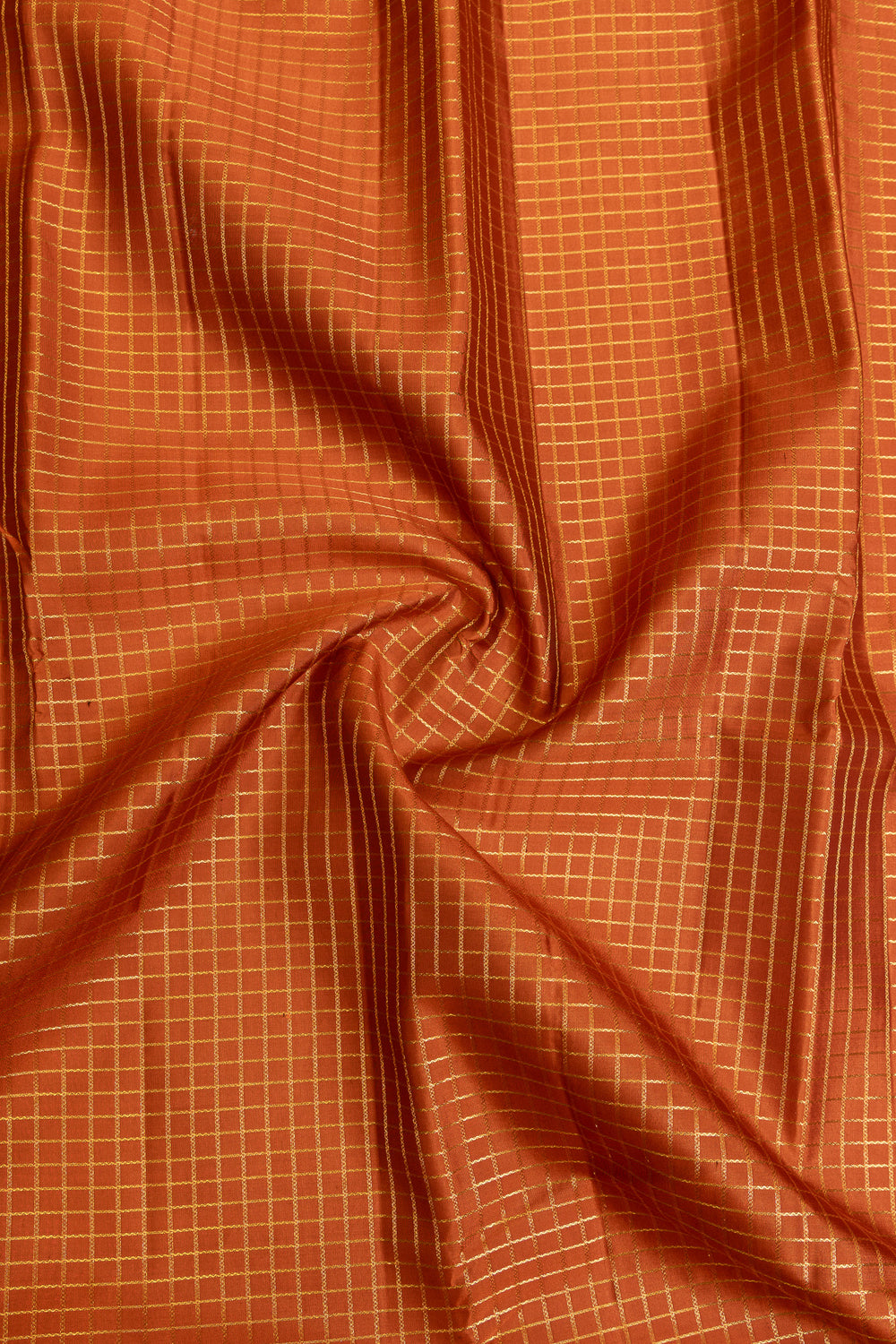 Rust orange and blue varisaipettu  pure Kanchipuram silk saree