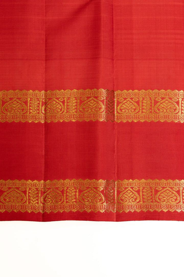 Green and red multi checks rettai pettu pure Kanchipuram silk sarees