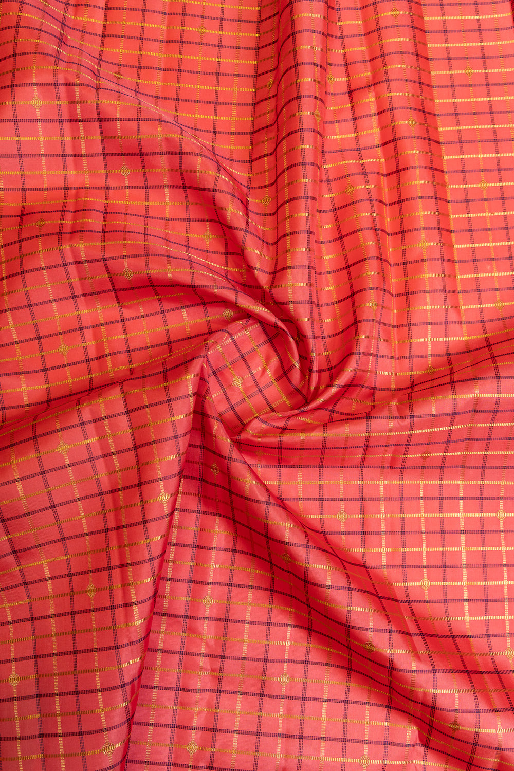 Pink and jamun purple Zari checks pure Kanchipuram silk saree