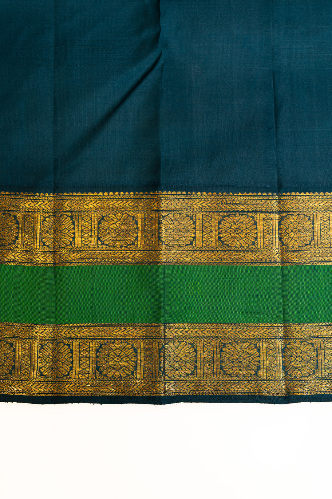 Mustard rettai pettu pure Kanchipuram silk saree