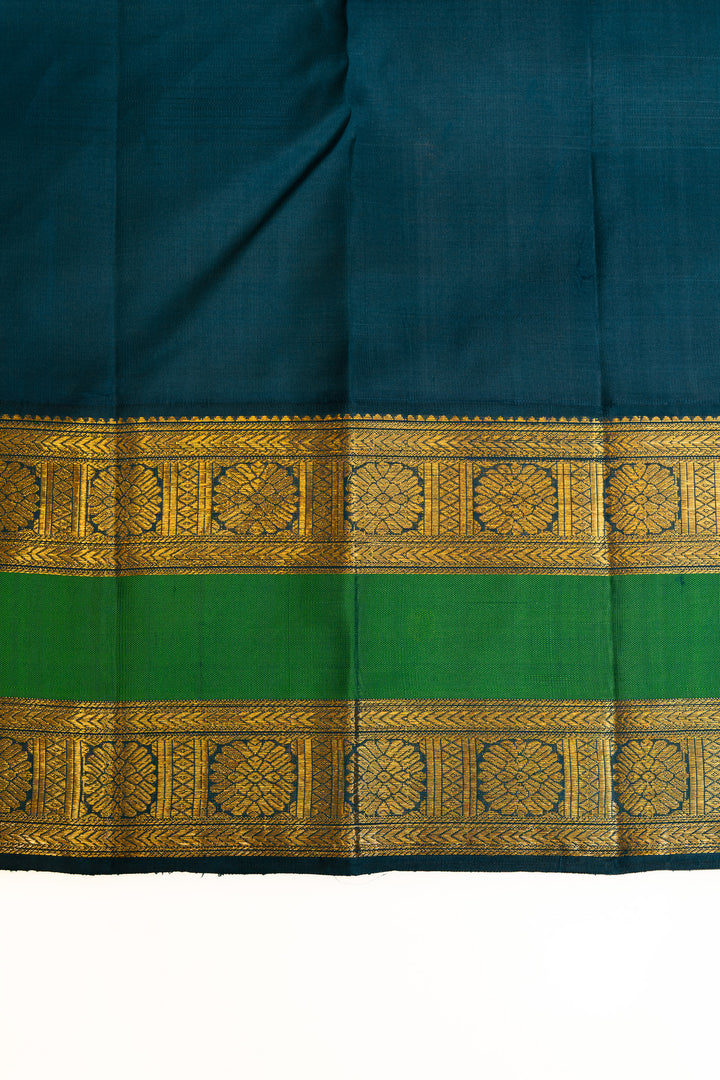 Mustard rettai pettu pure Kanchipuram silk saree