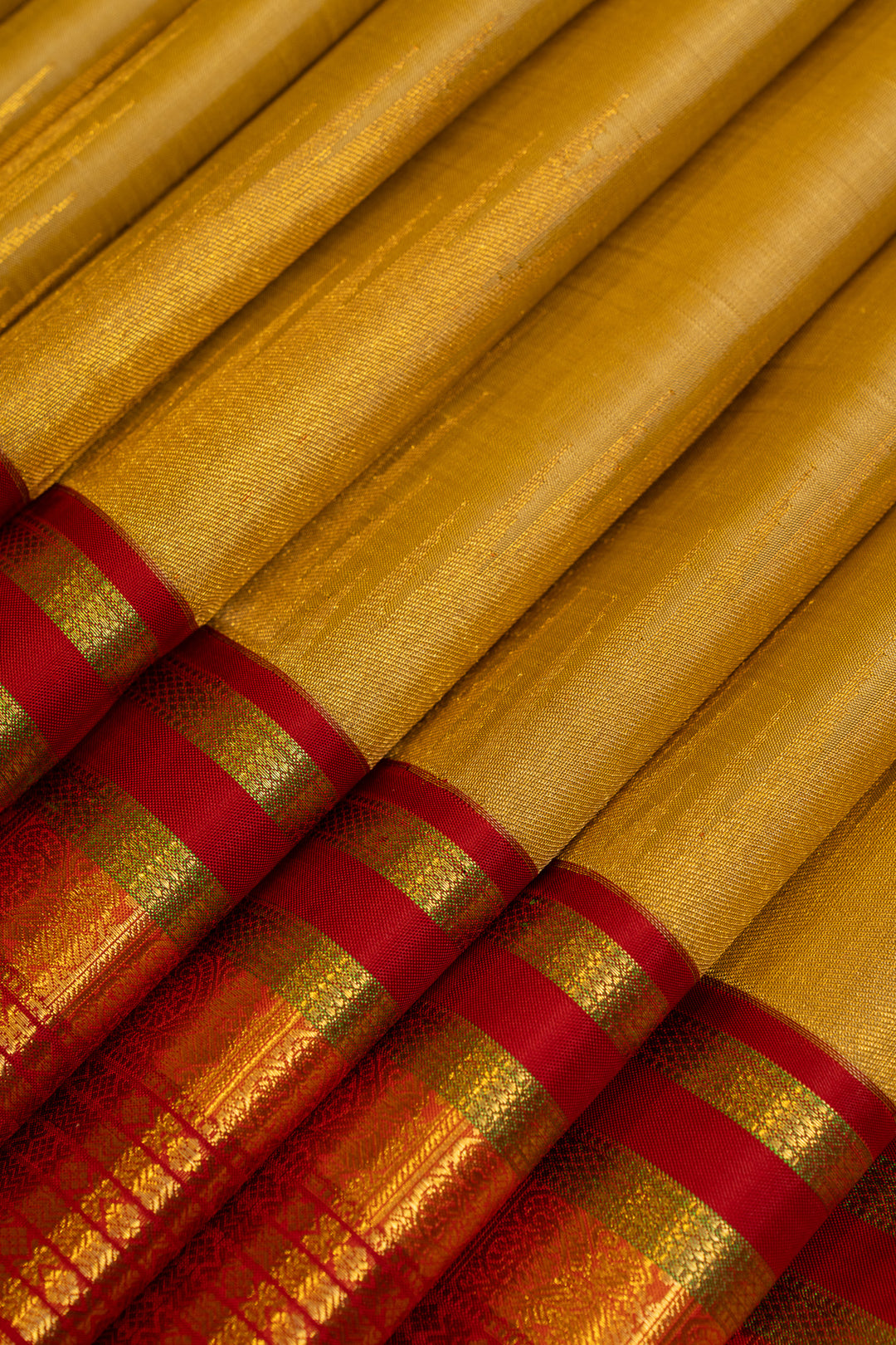 Gold and red temple border pure Kanchipuram silk saree