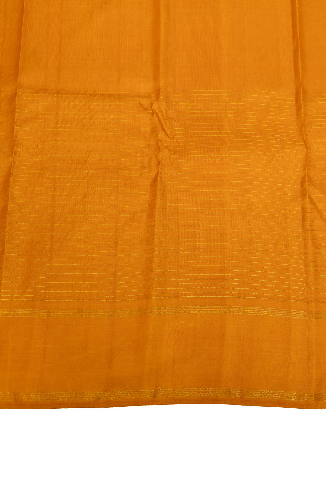 Red and mustard mupagam pure Kanchipuram silk saree
