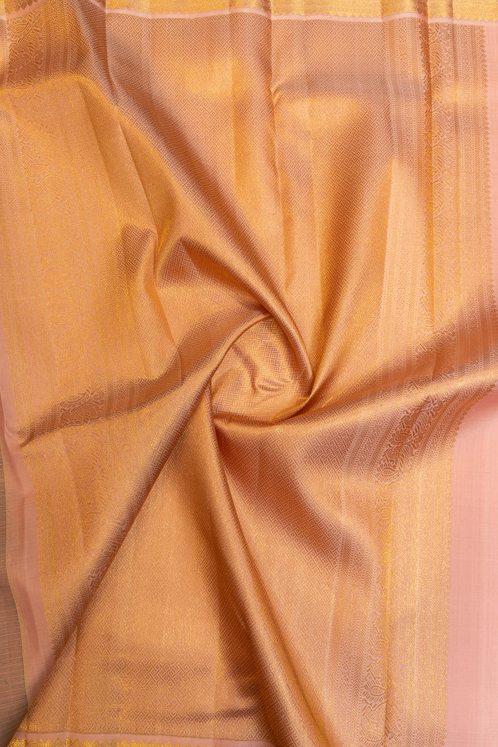 Peacock green and baby pink Vairaoosi pure Kanchipuram silk saree