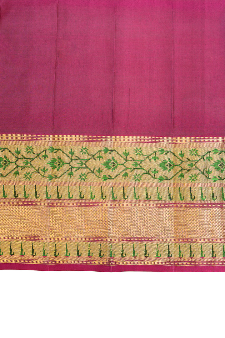 Grey Paithani border pure soft silk saree