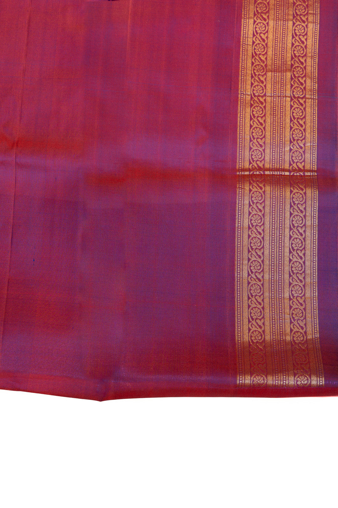 Peacock blue Zari stripes pure soft silk saree
