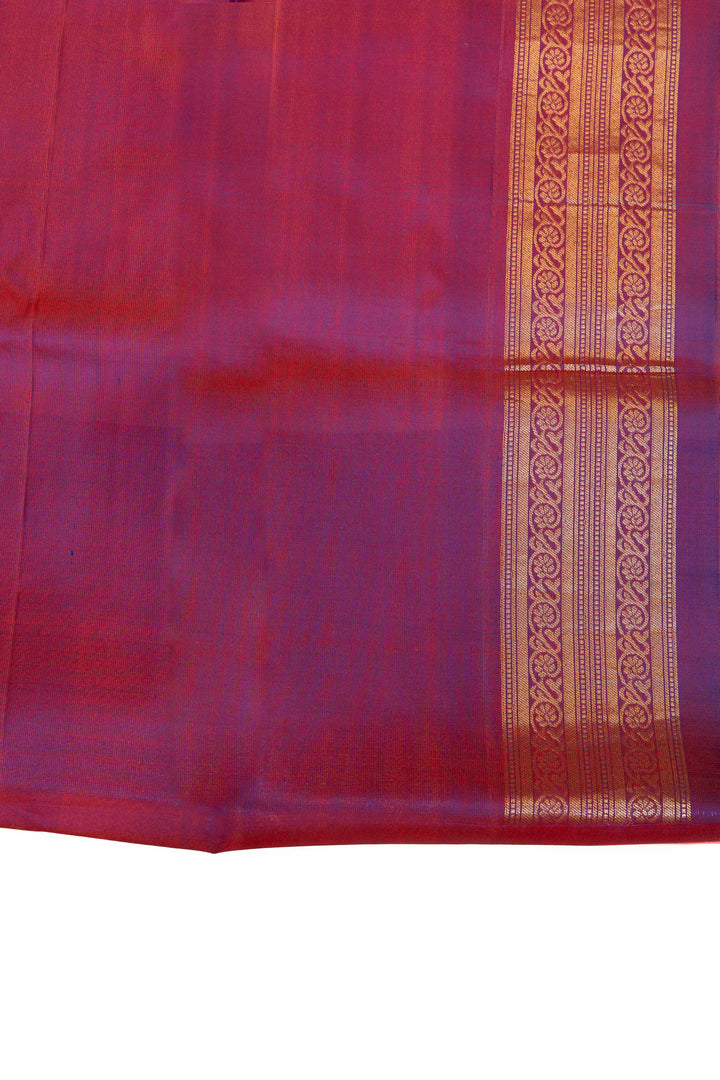 Peacock blue Zari stripes pure soft silk saree