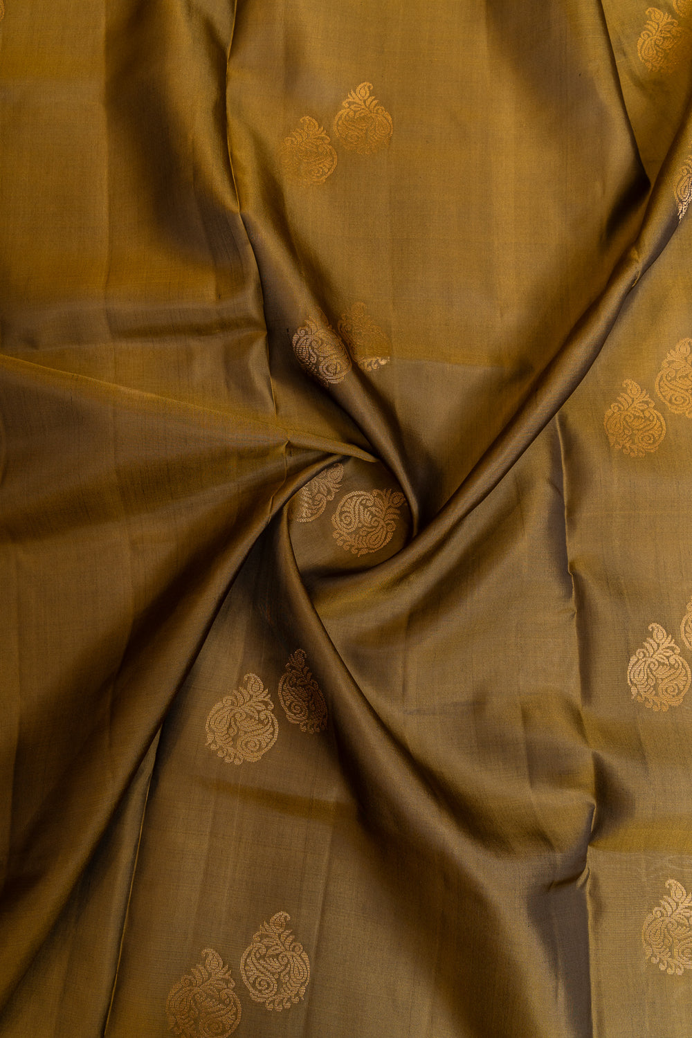 Army green traditional pure soft silk saree