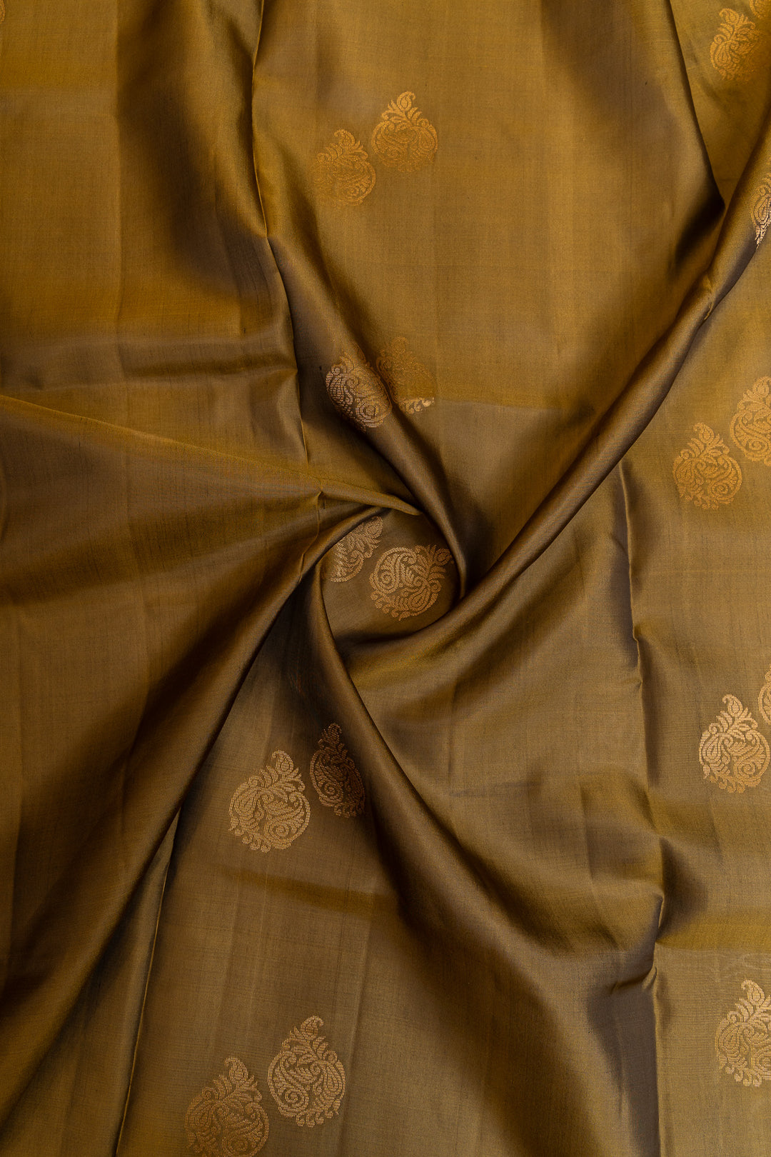 Army green traditional pure soft silk saree