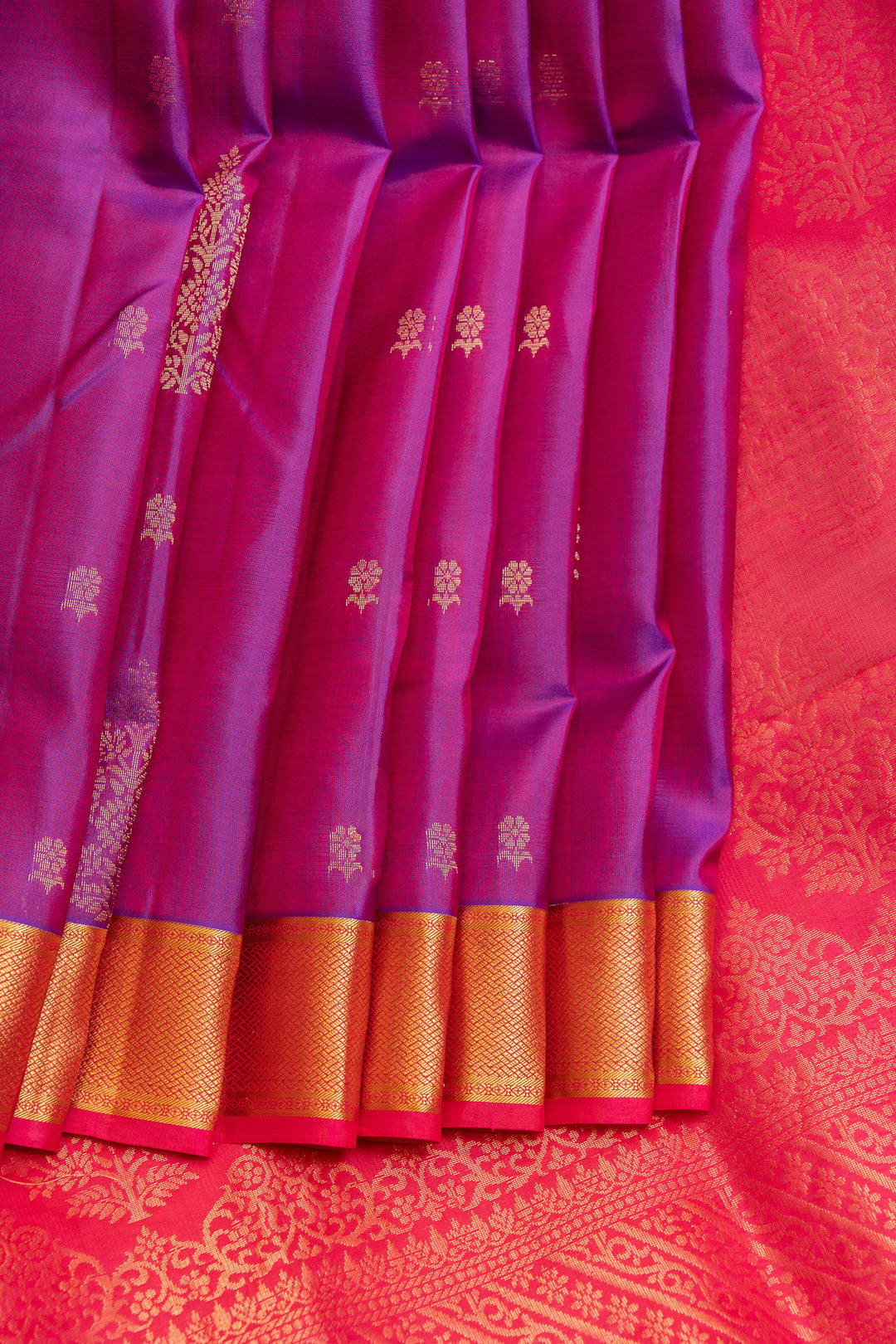 Purple traditional pure soft silk saree