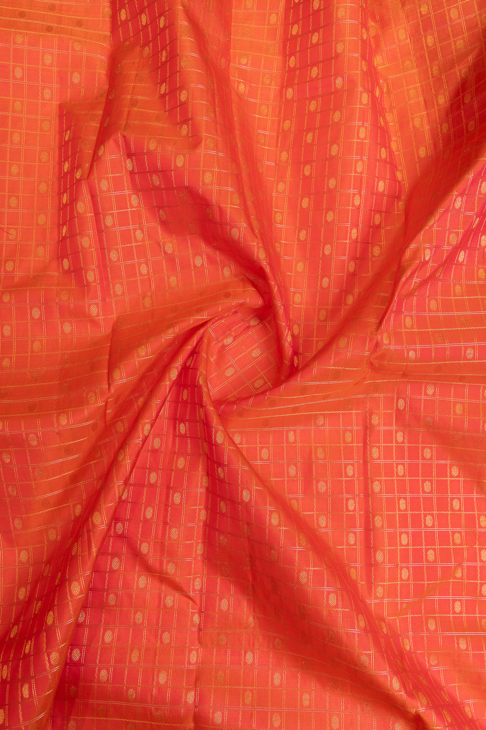 Peach and navy blue pure soft silk saree