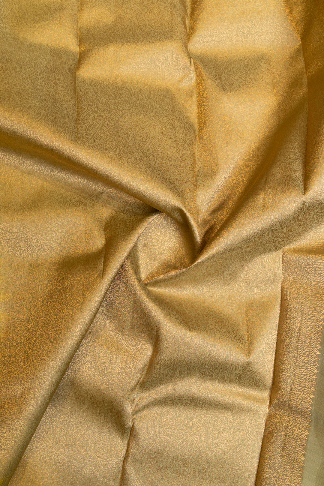 Lime green Zari stripes pure soft silk saree