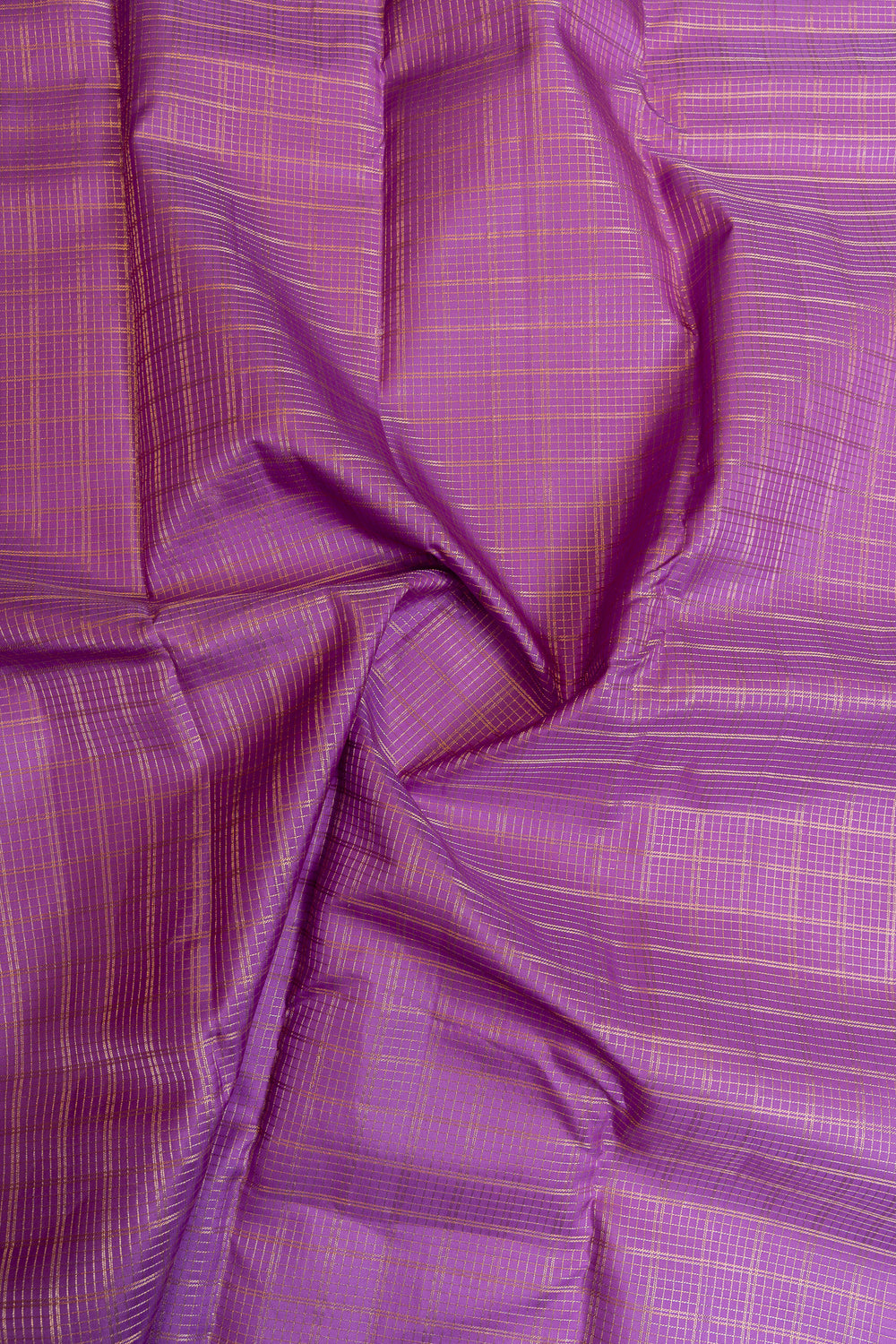 Purple Zari checks pure soft silk saree