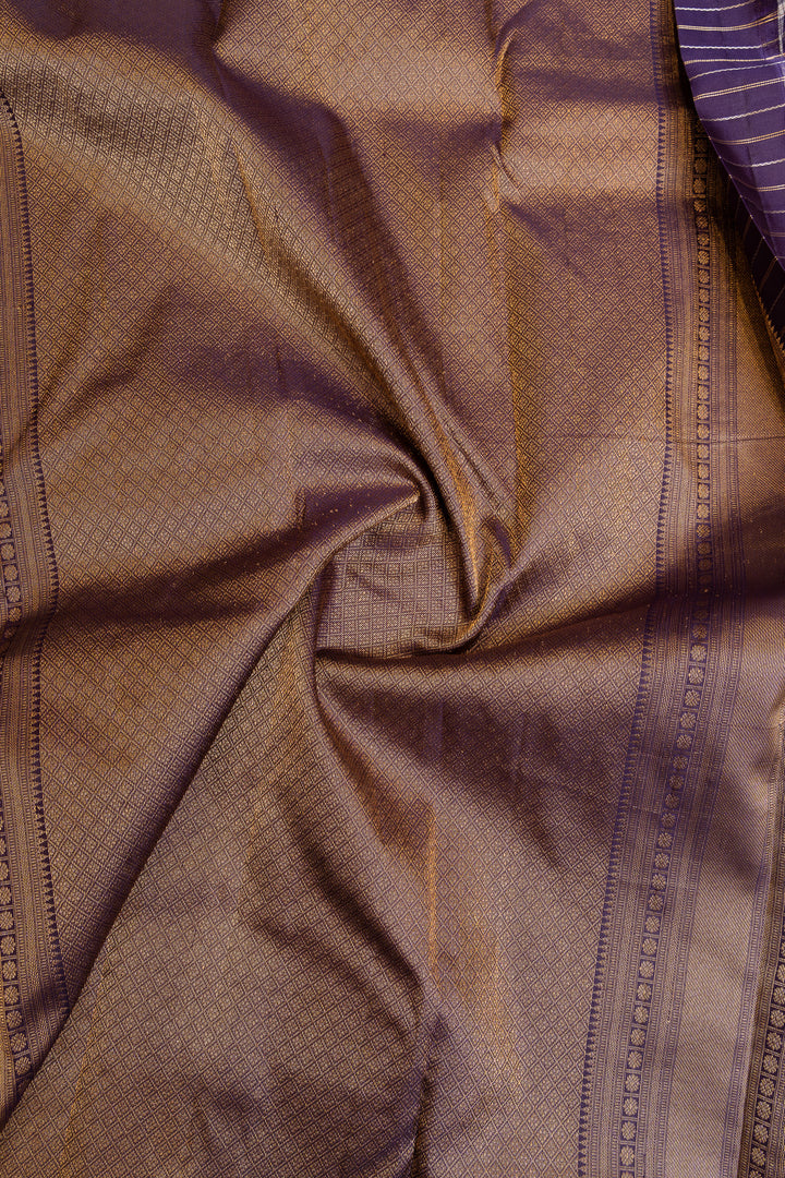 Lime green and purple pure soft silk saree