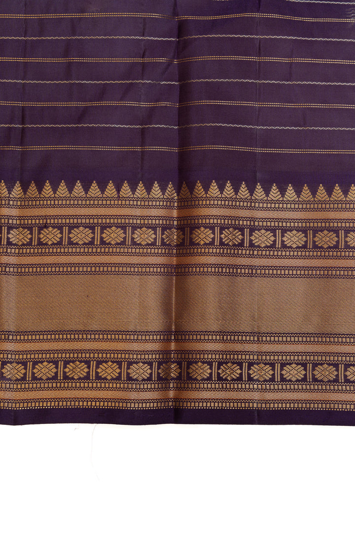 Lime green and purple pure soft silk saree