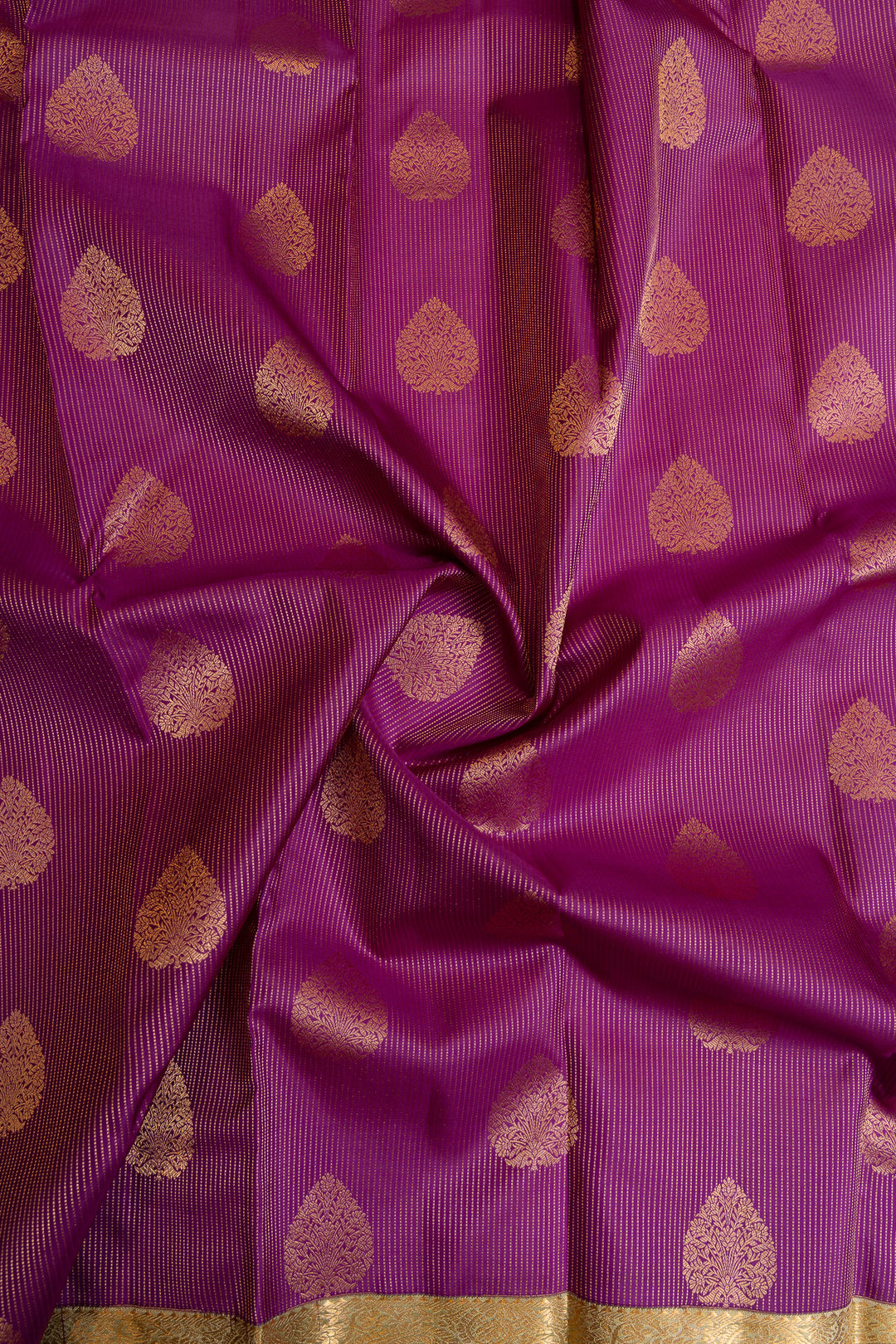 Purple and mint green pure Kanchipuram silk saree